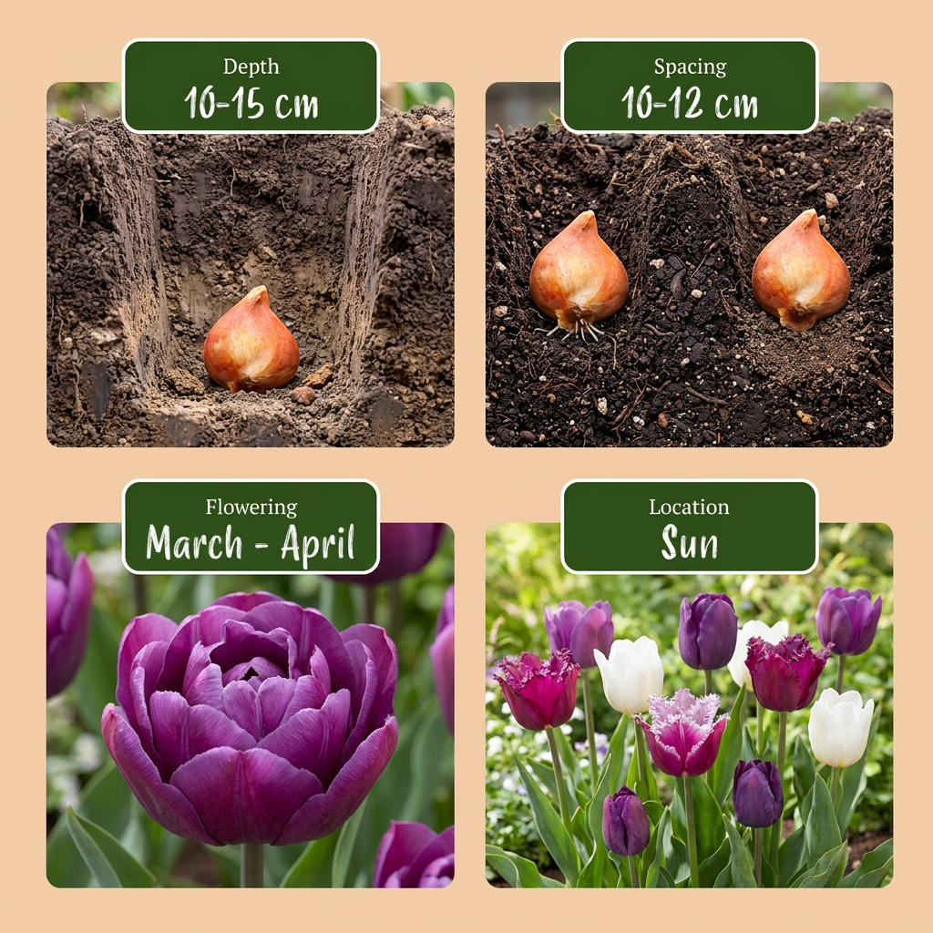 24x Tulipa Blueberry mix - Bosaardbeien mengsel tulp - Diversen - Voorjaarsbloeier - Bolmaat 11/12