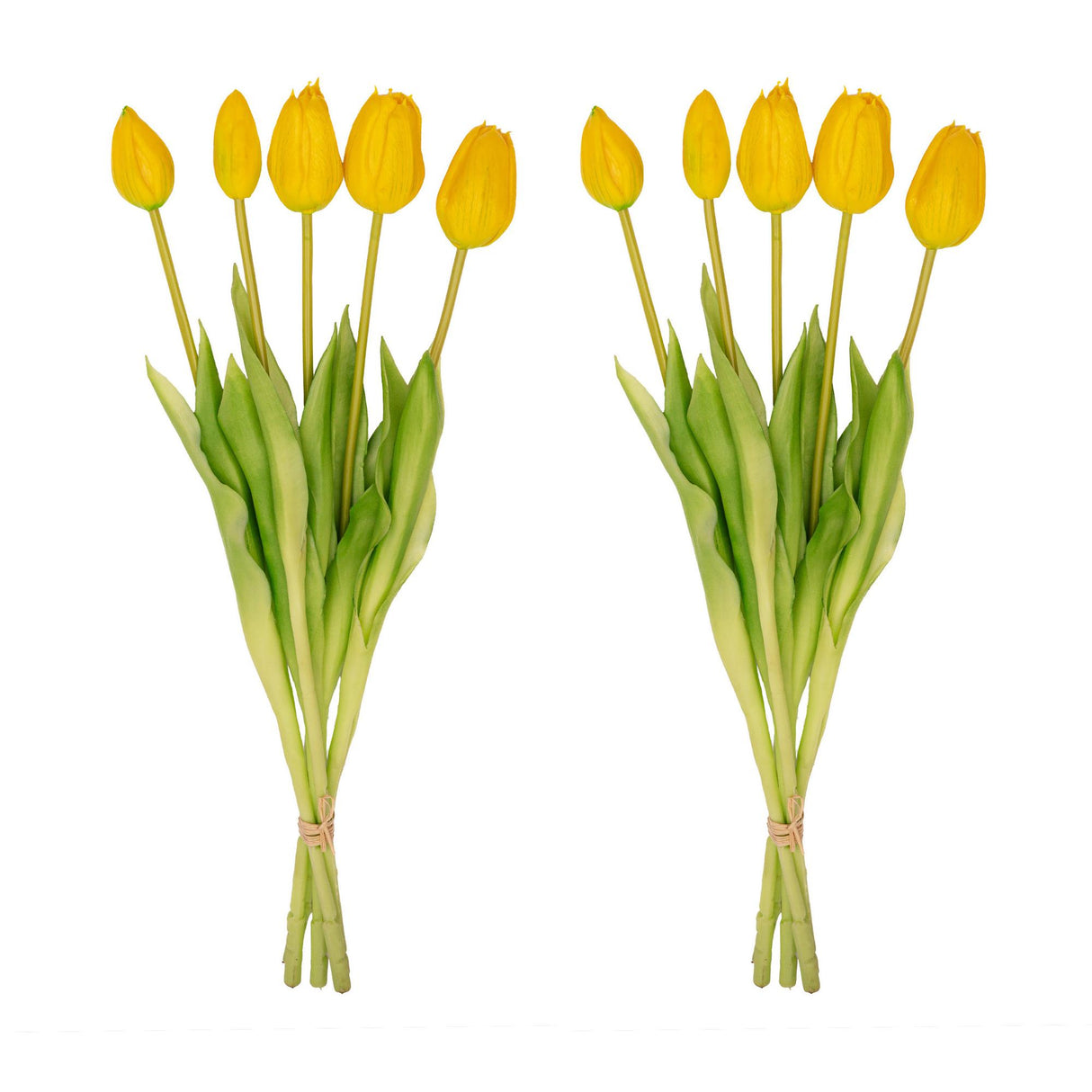 Tulpenstrauß Gelb - 10 Stück - 'Real Touch' Künstliche Tulpen - 42 cm (gelb)