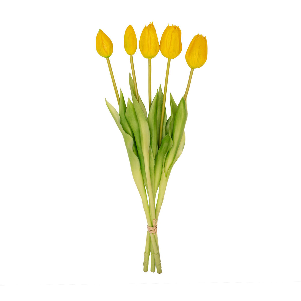 Tulpenstrauß Gelb - 5 Stück - 'Real Touch' Künstliche Tulpen - 42 cm (gelb)