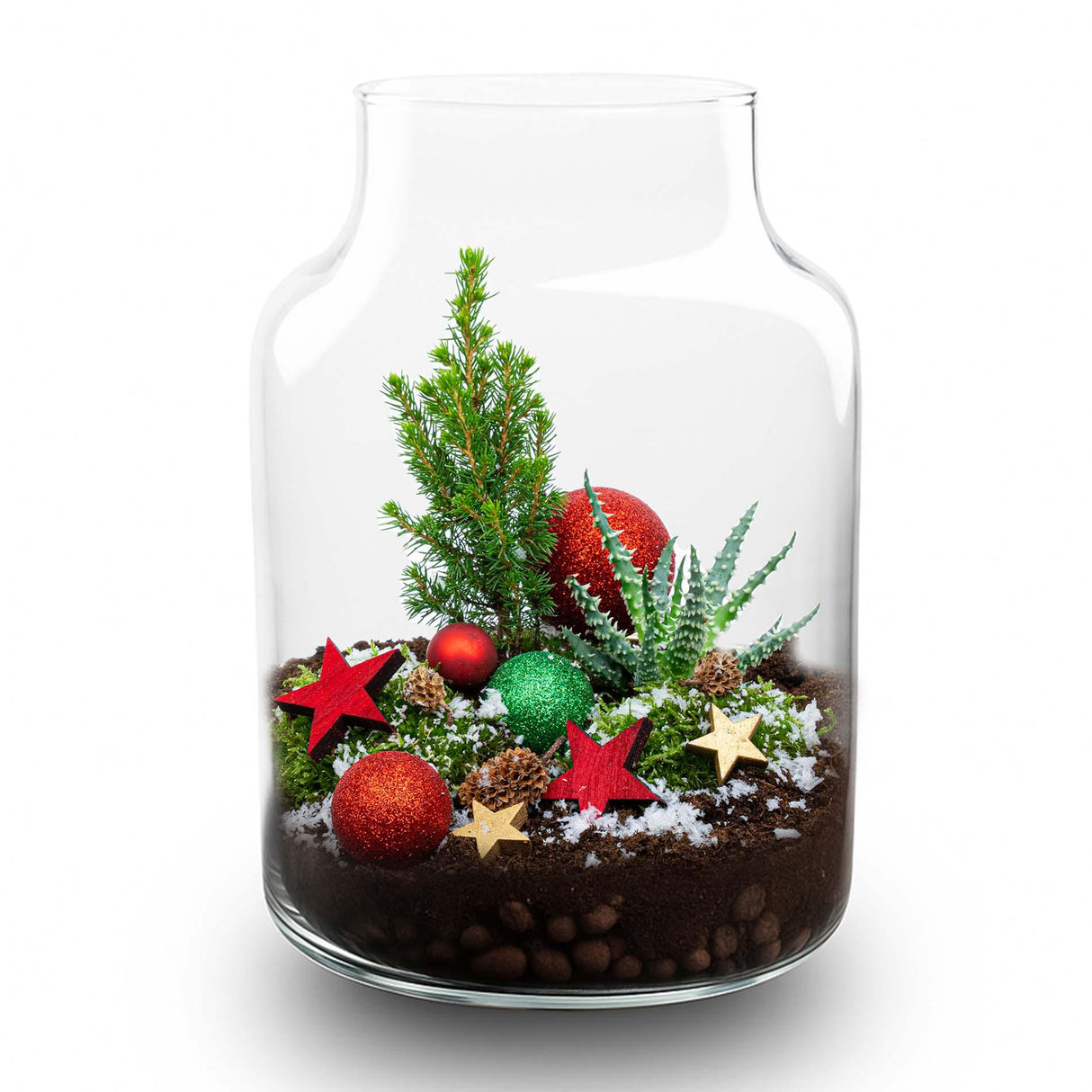 Frosty Kerstmis terrarium - Planten terrarium DIY kit Christmas - - Ø 17 cm ↑ 25 cm