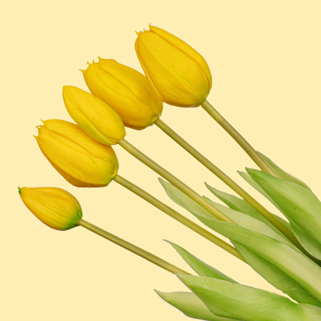 Tulpenstrauß Gelb - 10 Stück - 'Real Touch' Künstliche Tulpen - 42 cm (gelb)