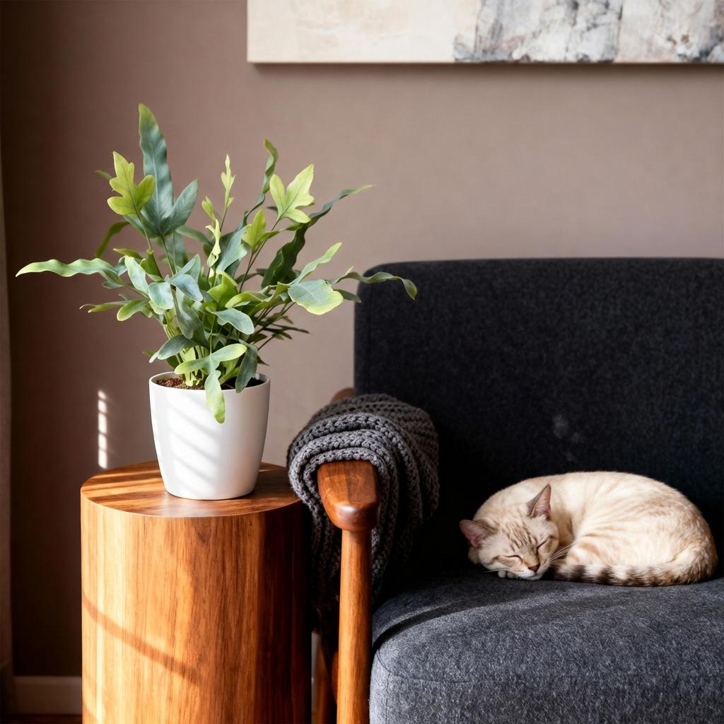 Phlebodium aureum Blue Star - Blauwe Varen - Huisdiervriendelijke Plant - Blauw - 4 Planten - met Potter Wit - Pot 12cm - Hoogte 25cm