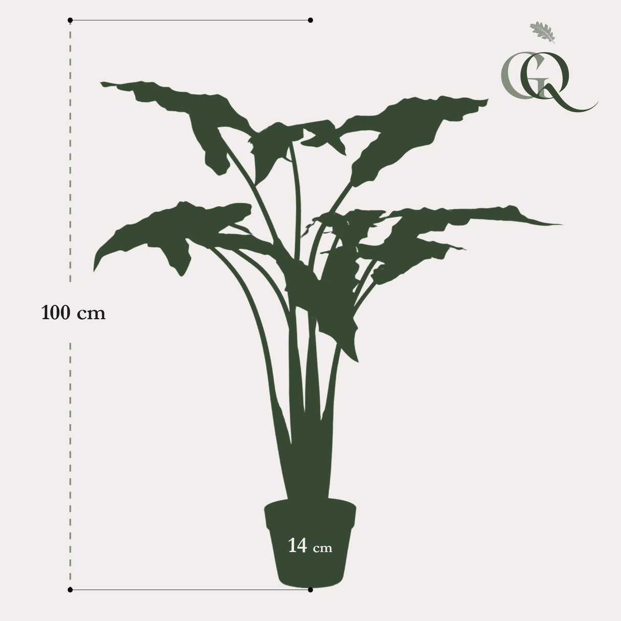 Kunstplant - Alocasia Frydek - Oreille d'éléphant - 120 cm