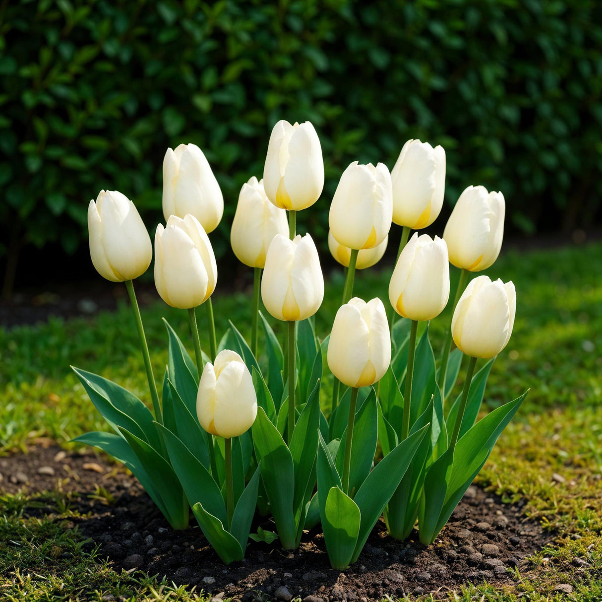 Green boutiQ - Bloembollen - Tulp Triumph White - Kleur Wit - 15 stuks - Bolmaat 11/12 - XXL Pack