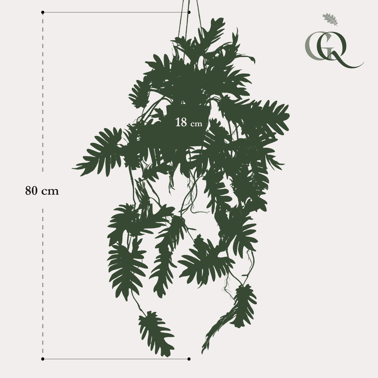 Kunstpflanze - Philodendron - Kletternder Baumliebhaber - 80 cm