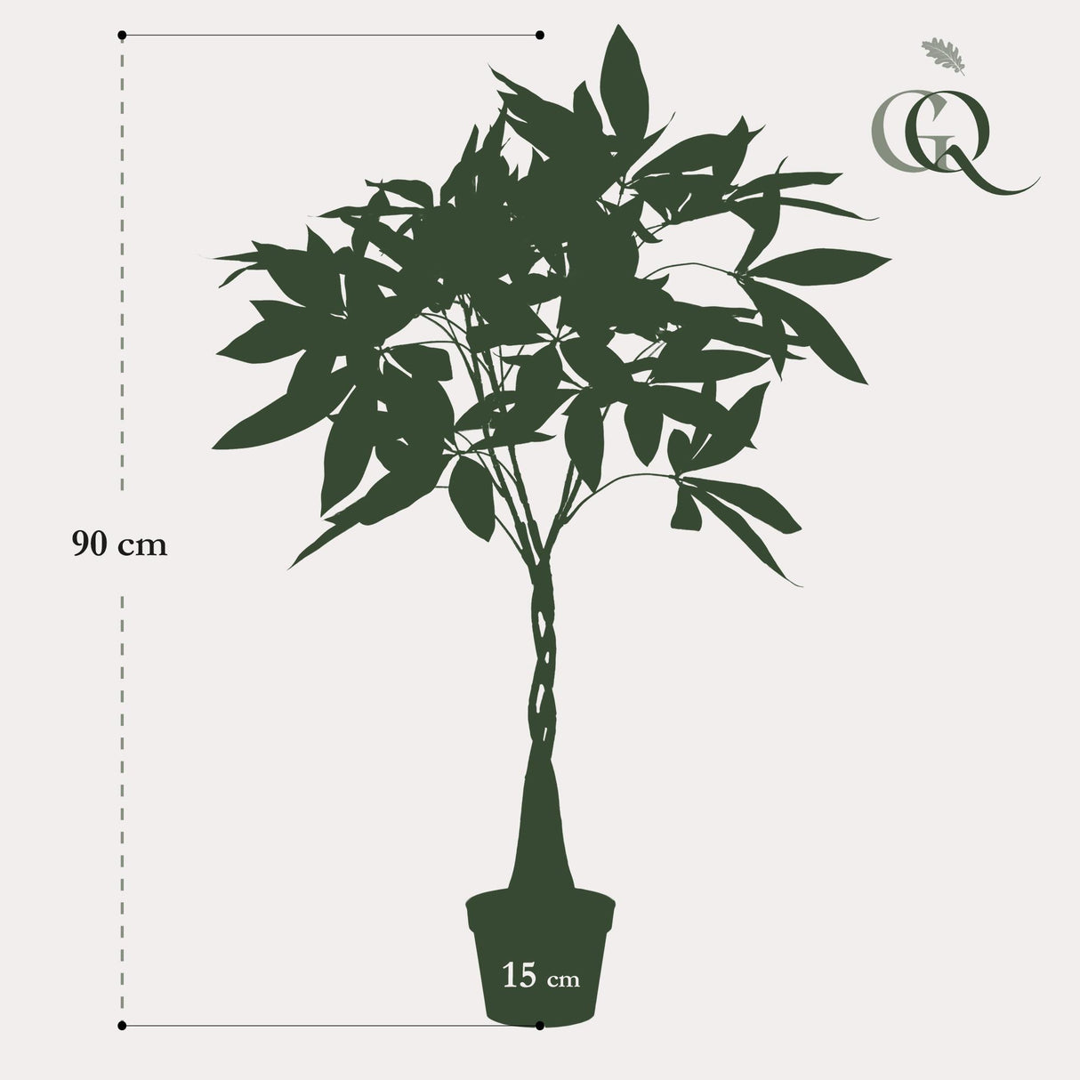 Kunstpflanze - Pachira aquatica - Geldbaum - 90cm