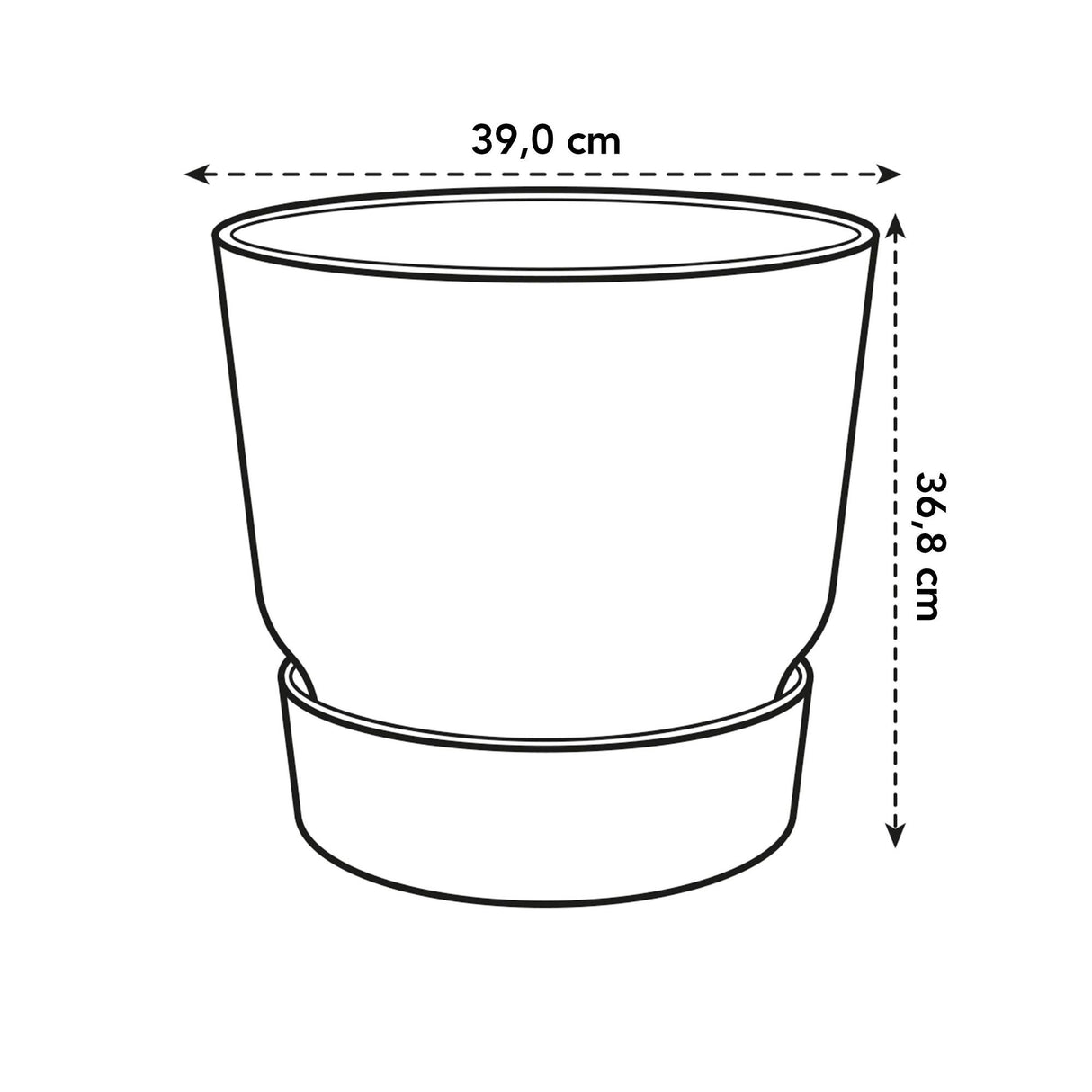 Pot elho Greenville Rund schwarz - D39 x H37