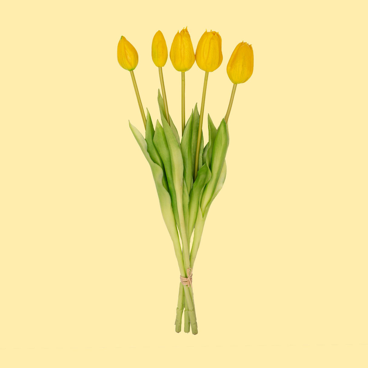 Tulpenstrauß Gelb - 10 Stück - 'Real Touch' Künstliche Tulpen - 42 cm (gelb)