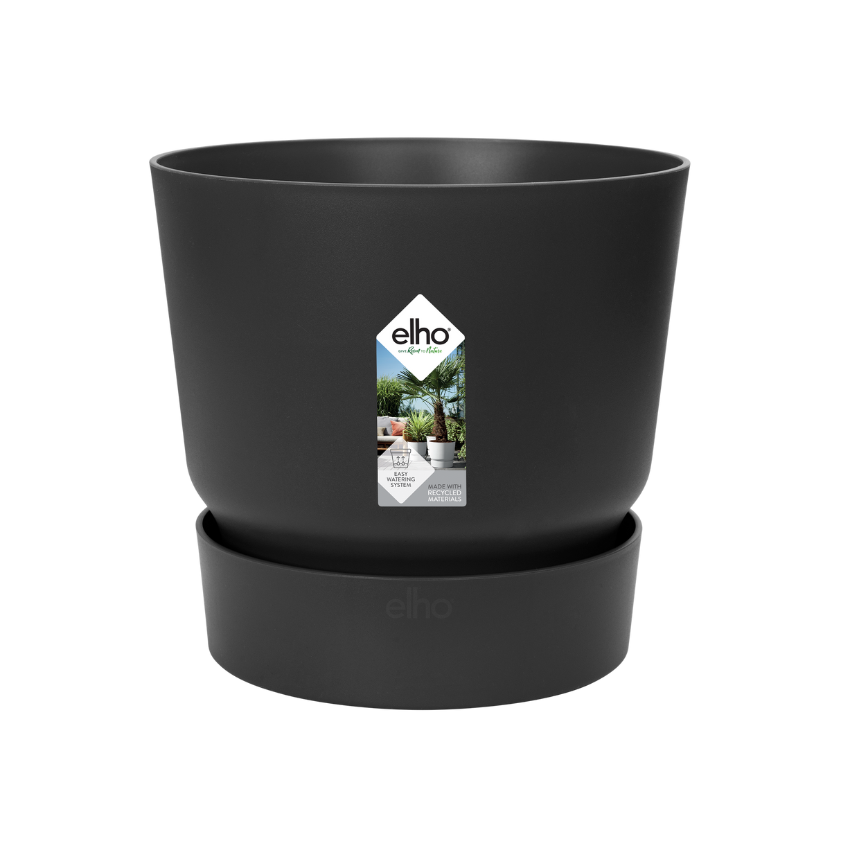 Pot elho Greenville Rund schwarz - D39 x H37