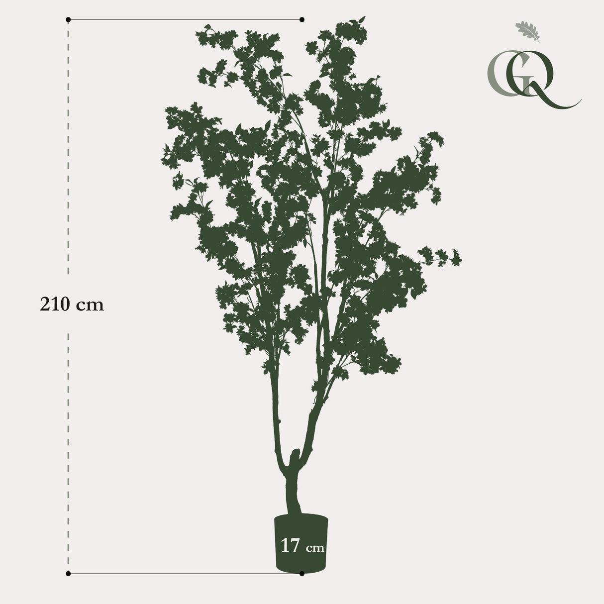Kunstpflanze - Prunus - Kirschblüte - Rosa - 210cm