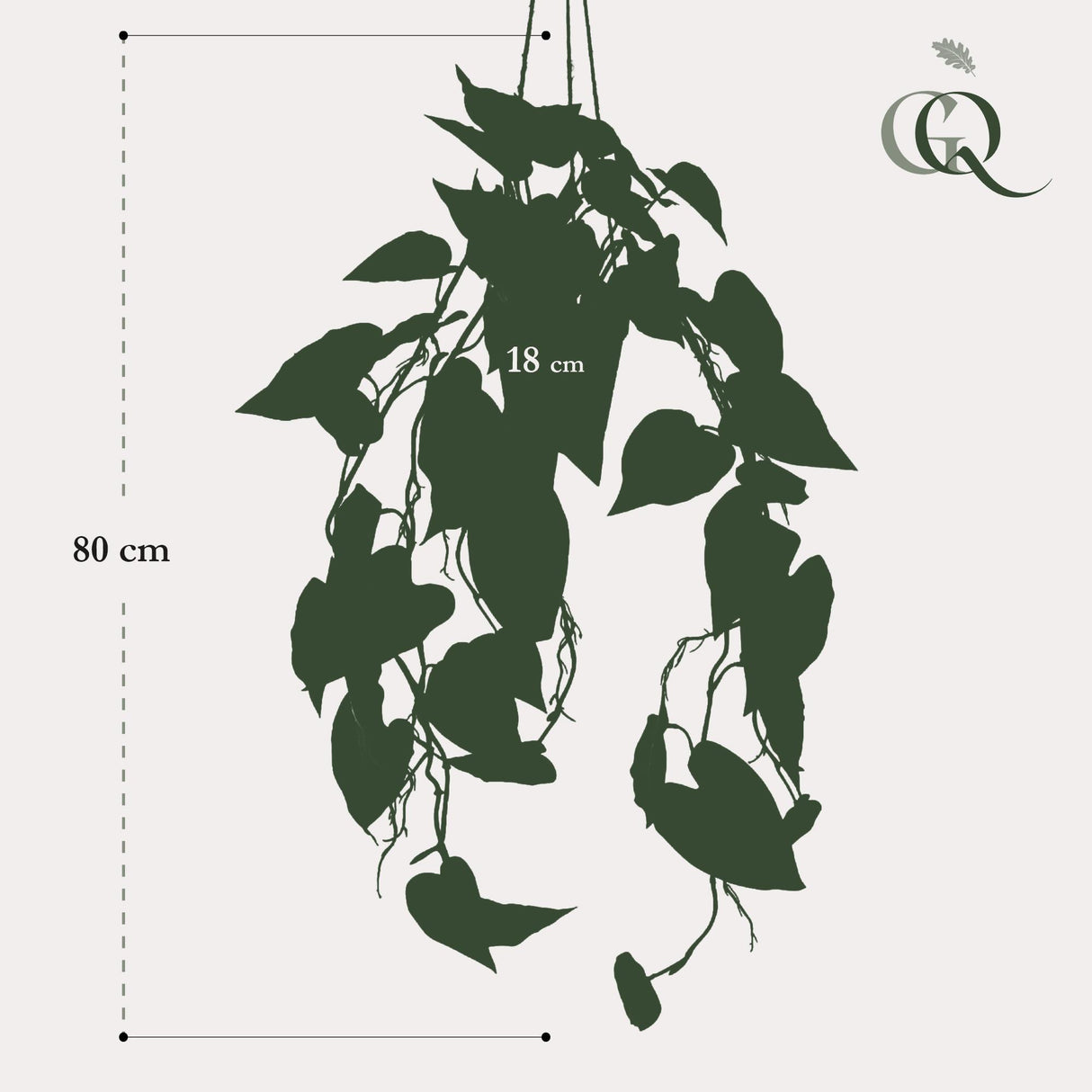 Plante artificielle - Philodendron scandens - Plante grimpante - 80 cm