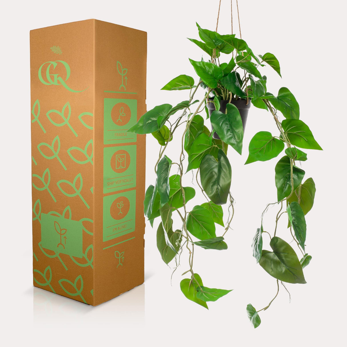 Plante artificielle - Philodendron scandens - Plante grimpante - 80 cm