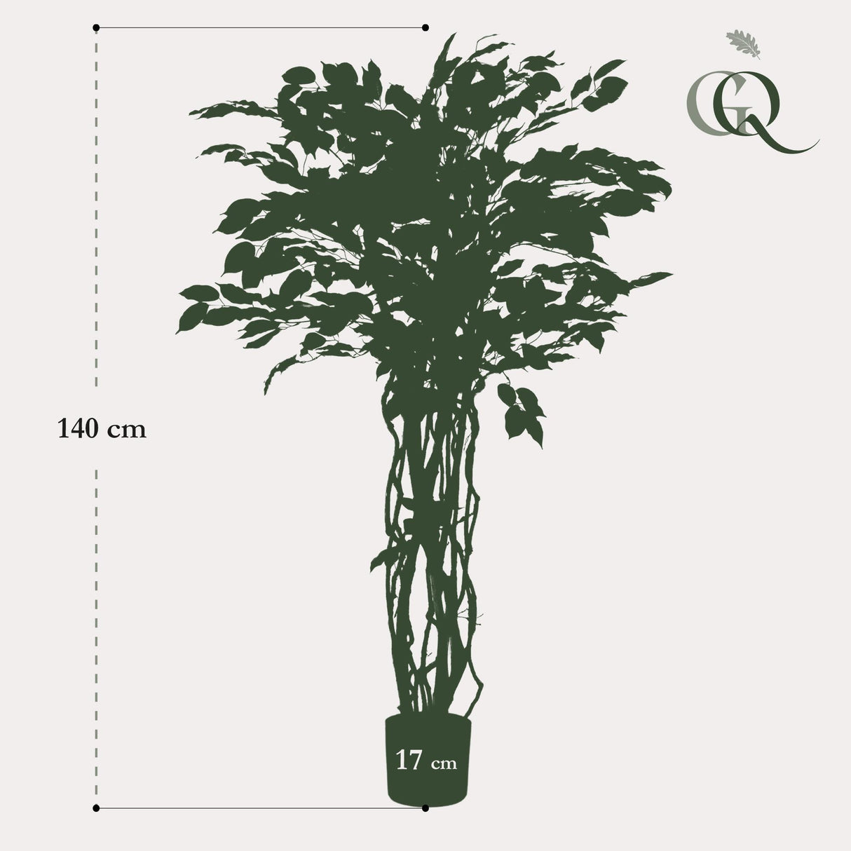 plante artificielle - Ficus liane - Plante à feuilles de violon - 140cm