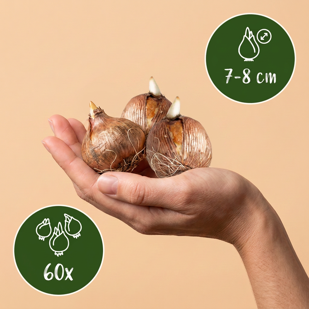 60x Crocus Blue - Blauwe krokus - Blauw - Verwilderingsbol - Bolmaat 7/8