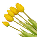 Tulpenstrauß Gelb - 5 Stück - 'Real Touch' Künstliche Tulpen - 42 cm (gelb)