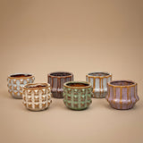 Cactus Set van 6 in Keramische Mini Potjes San Juan -  ↑ 8–12 cm