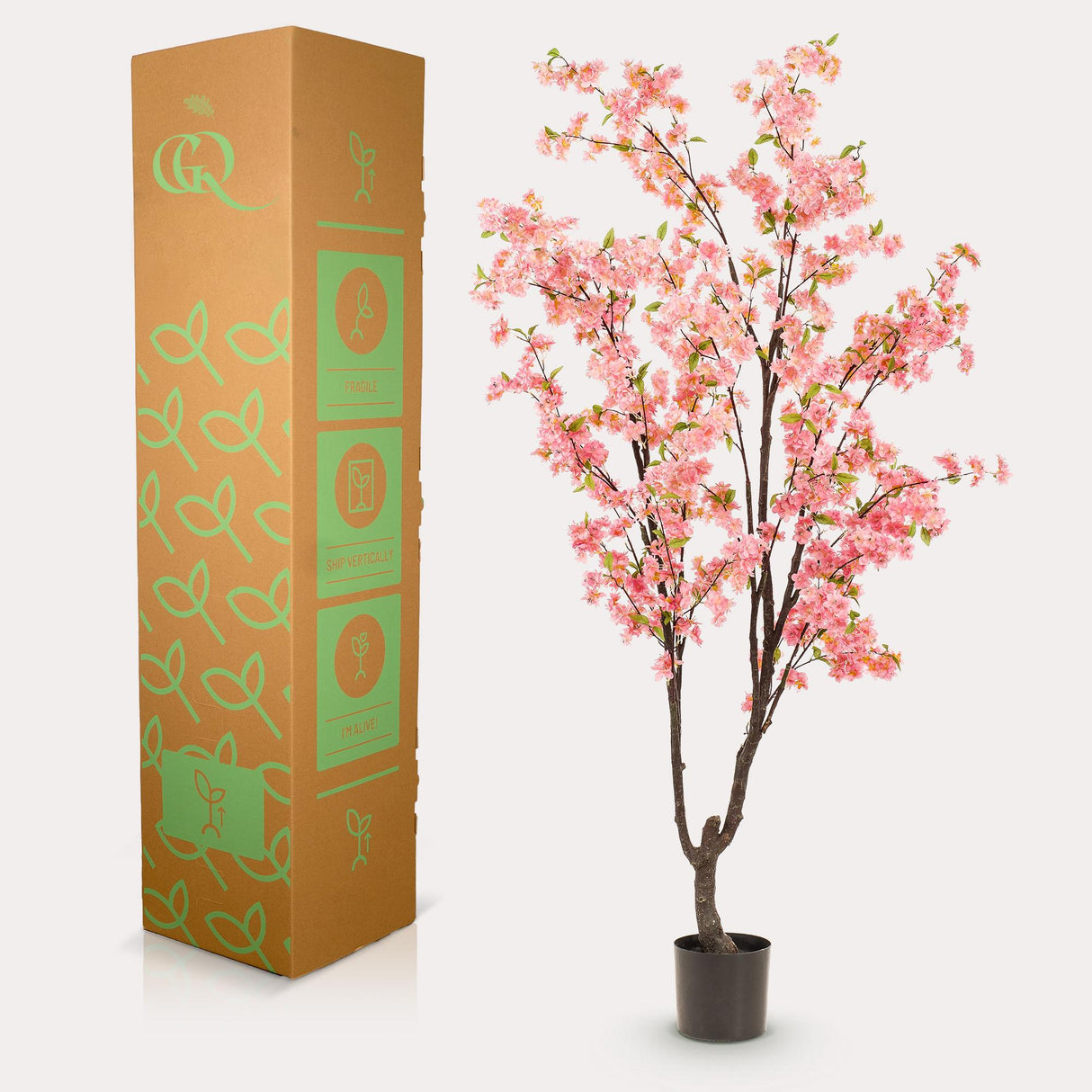 Kunstpflanze - Prunus - Kirschblüte - Rosa - 210cm